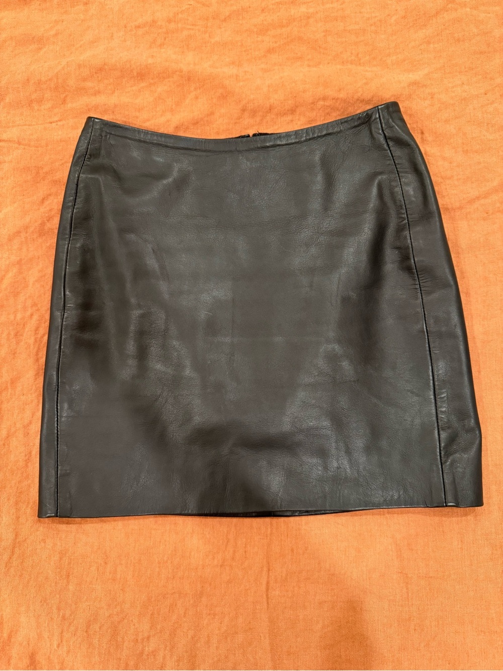 Sezane - lambskin leather black skirt- size 0